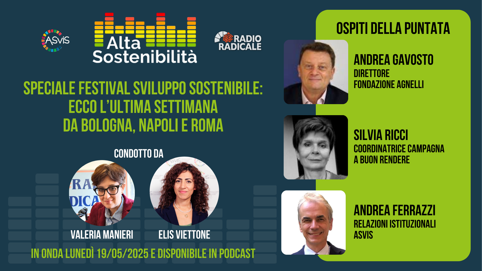 Speciale Festival dello Sviluppo Sostenibile: ecco l'ultima settimana da Bologna, Napoli e Roma Speciale Festival dello Sviluppo Sostenibile: ecco l'ultima settimana da Bologna