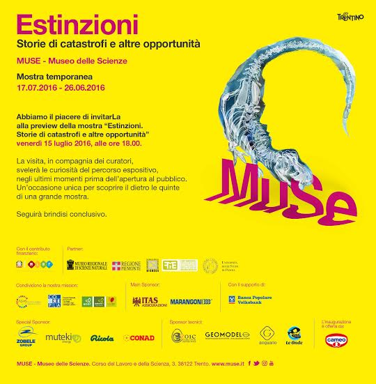 Sono catastrofi ma anche possibilità: le estinzioni ora in mostra al Museo della scienza di Trento Sono catastrofi ma anche possibilità: le estinzioni ora in mostra al Museo della scienza di Trento