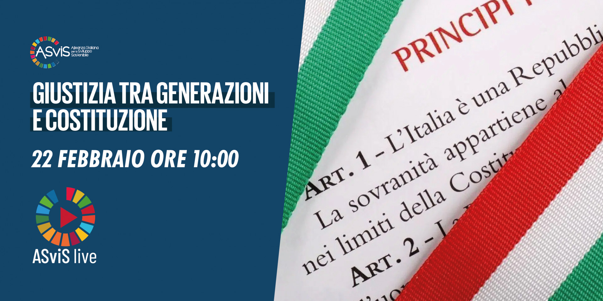 Giustizia tra generazioni e Costituzione: ASviS live di dibattito il 22 febbraio